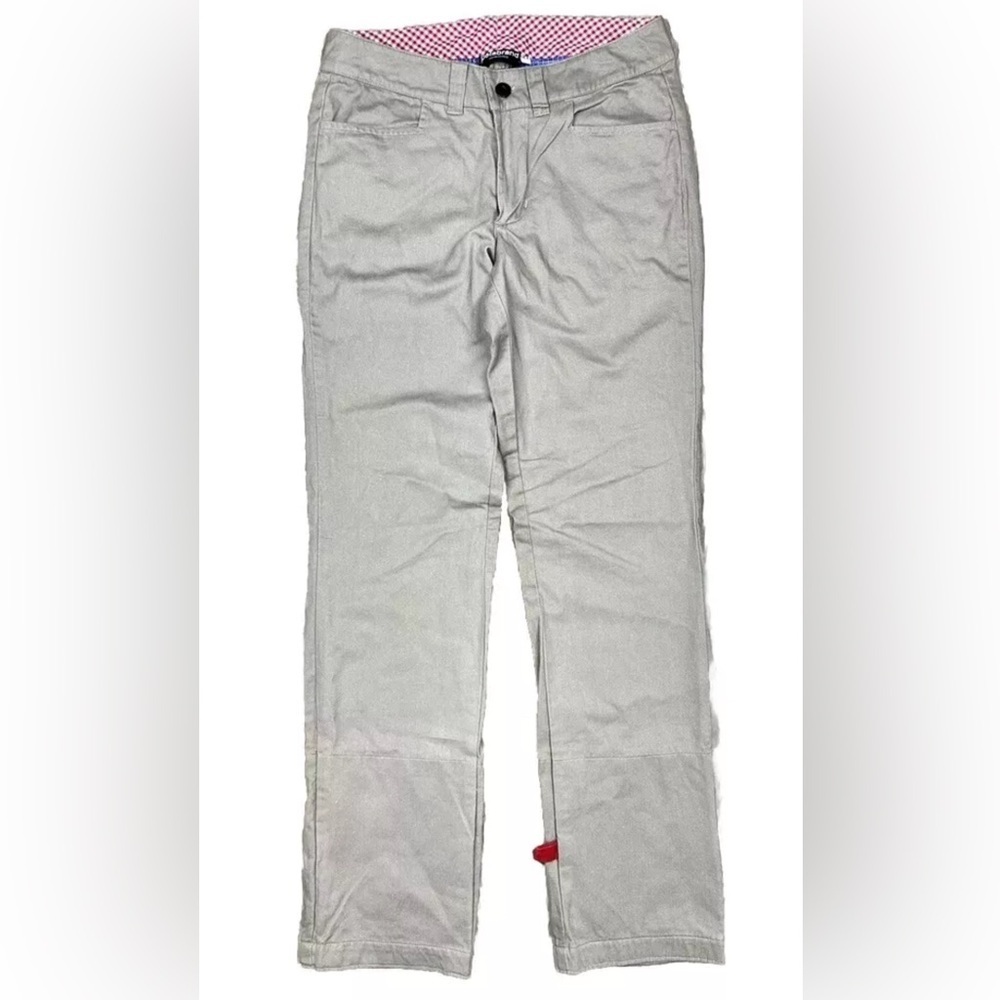 Betabrand Womens 27 Reflective Lined Roll Cuffs Work Pants Khaki Tan Straight
